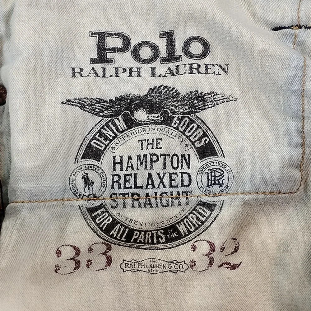 Polo Ralph Lauren Jeans Mens 33x32 Hampton Relaxed Straight Blue Denim Classic